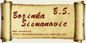 Božinka Šišmanović vizit kartica